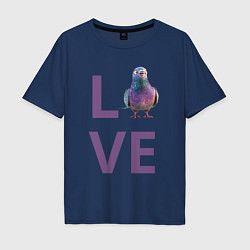 Мужская футболка оверсайз Любовь к голубям