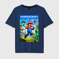 Мужская футболка оверсайз Mario in Minecraft - ai art collaboration