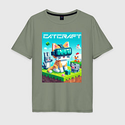Мужская футболка оверсайз Catcraft - collaboration ai art