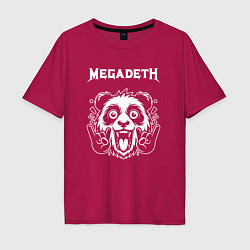 Футболка оверсайз мужская Megadeth rock panda, цвет: маджента