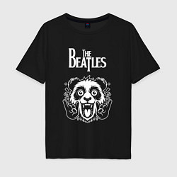 Мужская футболка оверсайз The Beatles rock panda