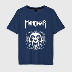 Футболка оверсайз мужская Manowar rock panda, цвет: тёмно-синий