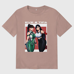 Мужская футболка оверсайз Тифа и Ева girls fantasy
