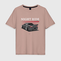 Мужская футболка оверсайз Nissan skyline night ride