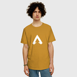 Футболка оверсайз мужская Logo apex, цвет: горчичный — фото 2