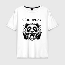 Футболка оверсайз мужская Coldplay - rock panda, цвет: белый