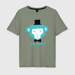 Футболка оверсайз мужская Cool monkey, цвет: авокадо