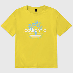 Футболка оверсайз мужская California beach, цвет: желтый