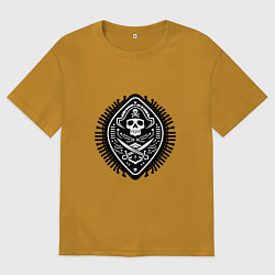 Мужская футболка оверсайз Черная метка пирата