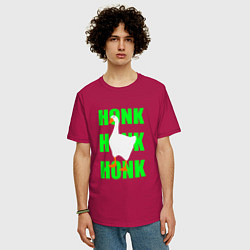 Футболка оверсайз мужская Untitled goose game green, цвет: маджента — фото 2