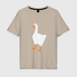 Футболка оверсайз мужская Untitled goose game honk, цвет: миндальный