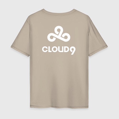 Мужская футболка оверсайз Cloud9 - white logo / Миндальный – фото 2