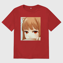 Мужская футболка оверсайз Волчица и пряности Холо