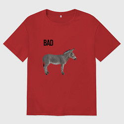 Мужская футболка оверсайз Bad ass плохой дикий осел