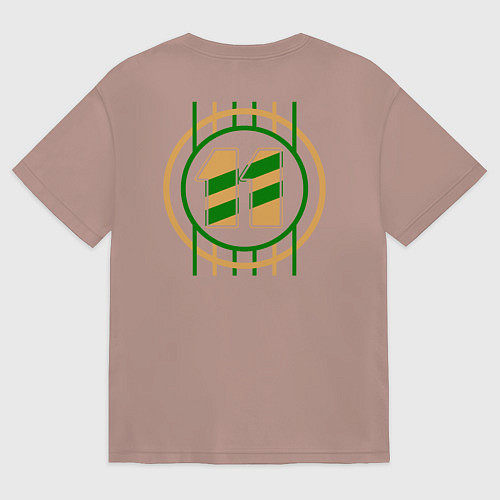 Мужская футболка оверсайз 11 номер футбольный мяч / Пыльно-розовый – фото 2