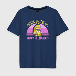 Мужская футболка оверсайз Trick or treat happy halloween colored