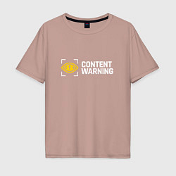 Мужская футболка оверсайз Content Warning
