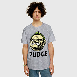 Футболка оверсайз мужская Pudge Face, цвет: меланж — фото 2