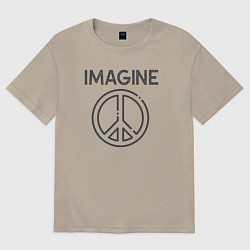 Футболка оверсайз мужская Peace imagine, цвет: миндальный
