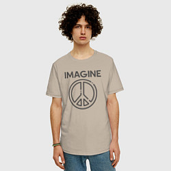 Футболка оверсайз мужская Peace imagine, цвет: миндальный — фото 2