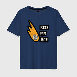 Футболка оверсайз мужская Kiss my ace volleyball, цвет: тёмно-синий