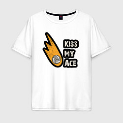 Мужская футболка оверсайз Kiss my ace volleyball