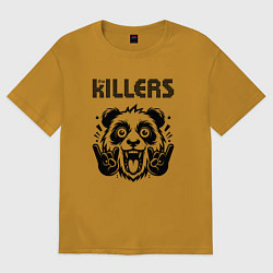 Футболка оверсайз мужская The Killers - rock panda, цвет: горчичный