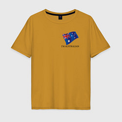 Футболка оверсайз мужская Im Australian - motto, цвет: горчичный