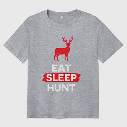Мужская футболка оверсайз Есть спать охотиться на оленей