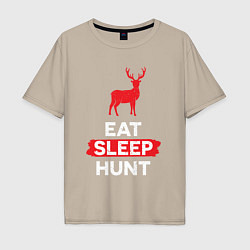 Мужская футболка оверсайз Есть спать охотиться на оленей