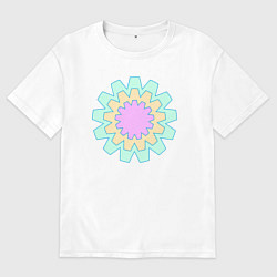 Футболка оверсайз мужская Круговые фигуры, цвет: белый