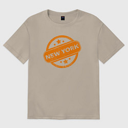 Футболка оверсайз мужская City NY, цвет: миндальный