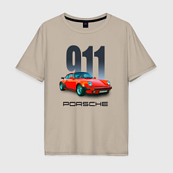 Мужская футболка оверсайз Porsche 911 спортивный немецкий автомобиль