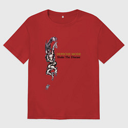 Футболка оверсайз мужская Depeche Mode - Shake the disease single, цвет: красный