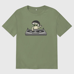 Мужская футболка оверсайз Диджей грибок