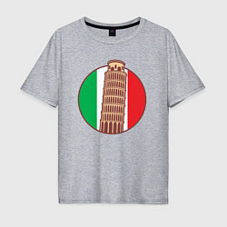 Футболка оверсайз мужская Пизанская башня, цвет: меланж