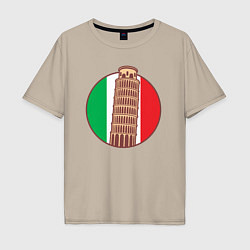 Мужская футболка оверсайз Пизанская башня