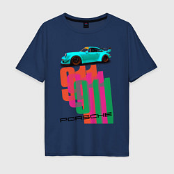 Мужская футболка оверсайз Порше 911 спортивный немецкий автомобиль