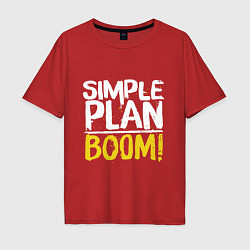 Футболка оверсайз мужская Simple plan - boom, цвет: красный
