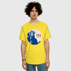 Футболка оверсайз мужская Liberty USA, цвет: желтый — фото 2