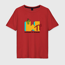 Футболка оверсайз мужская MTV - music television, цвет: красный