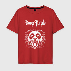 Футболка оверсайз мужская Deep Purple rock panda, цвет: красный