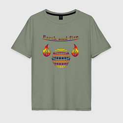 Мужская футболка оверсайз Earth and fire
