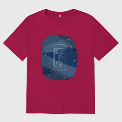 Футболка оверсайз мужская All of time and space, цвет: маджента