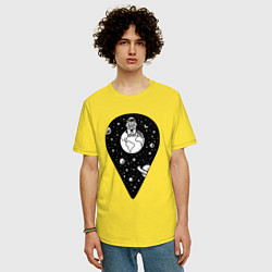 Футболка оверсайз мужская Точка космоса, цвет: желтый — фото 2