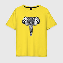 Футболка оверсайз мужская Ethnic elephant, цвет: желтый