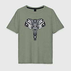 Мужская футболка оверсайз Ethnic elephant