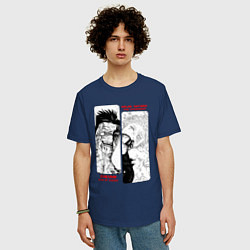 Футболка оверсайз мужская Сукуна и Годжо - Магическая битва, цвет: тёмно-синий — фото 2