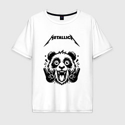 Футболка оверсайз мужская Metallica - rock panda, цвет: белый