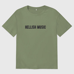 Футболка оверсайз мужская Hellish music, цвет: авокадо